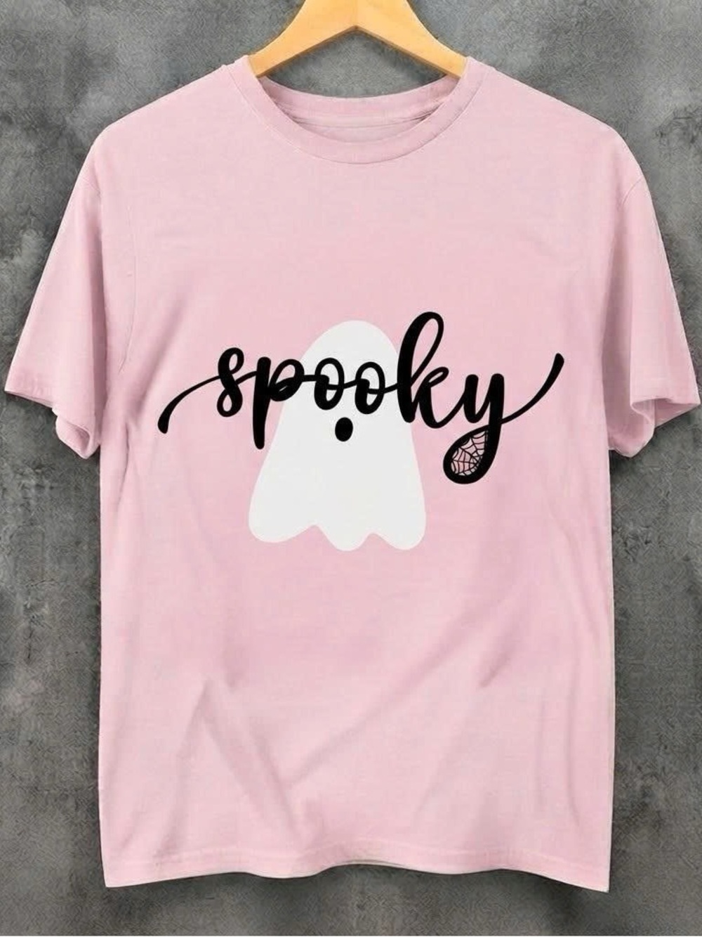Spooky Ghost Graphic Tee - Pink Shirt